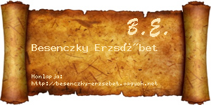 Besenczky Erzsébet névjegykártya